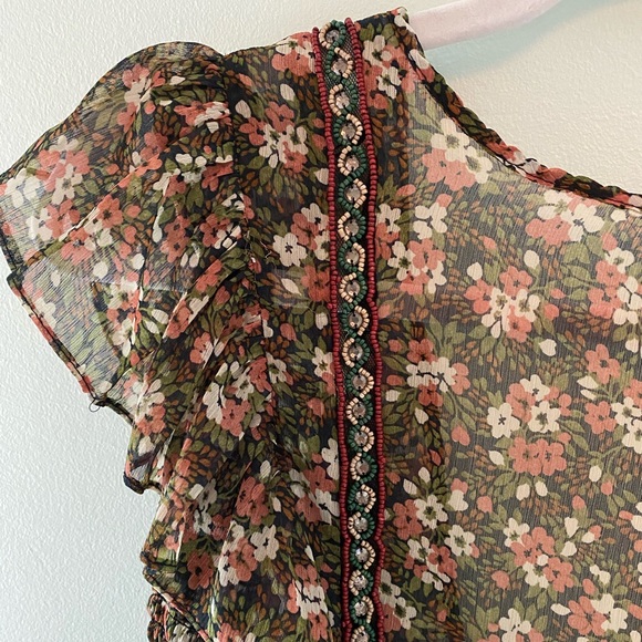 Zara Delicate Floral Top with Beading - Picture 2 of 5